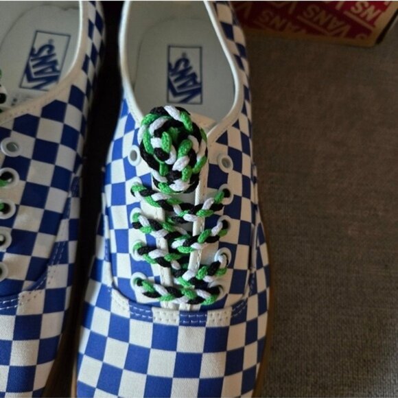 Vans Authentic Men 10 Classic Checkerboard Blue and White New 112025 - Picture 4 of 10